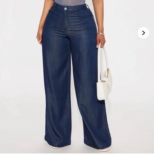 Fashion Nova Dark Blue Flare pants
